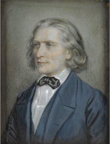 Portrait of Franz Liszt (1811-1886), 1856. Artist: Kriehuber, Josef (1800-1876)