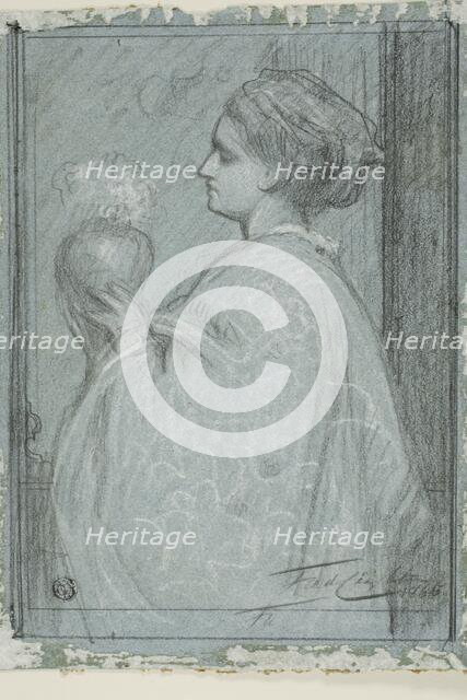 Lady with Vase, 1865. Creator: Frederic Leighton.