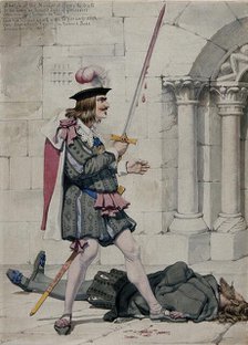 Sketch of the Murder of Henry the Sixth In the Tower by Richard Duke of Gloucester..., 1853. Creator: Richard Dadd.
