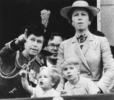 The Royal family watch a RAF flyby from the balcony of Buckingham Palace, 14th June 1980. Artist: Unknown