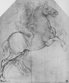 'A Rider on a Rearing Horse', c1480 (1945). Artist: Leonardo da Vinci.