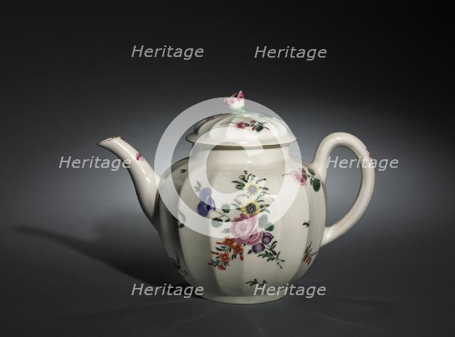 Teapot, c. 1755-1775. Creator: Worcester Porcelain Factory (British).
