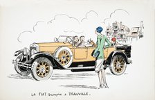 La Fiat triomphe a Deauville, from 'White Bottoms' pub. 1927.