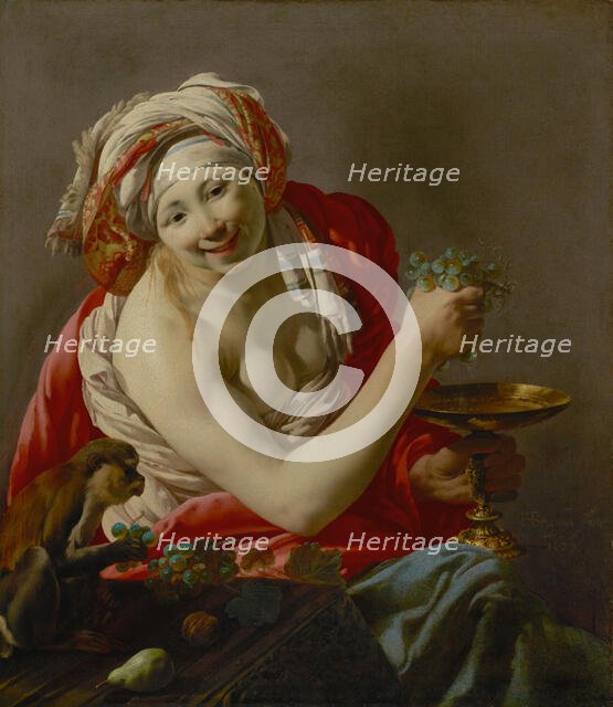 Bacchante with an Ape, 1627. Creator: Hendrick ter Brugghen.