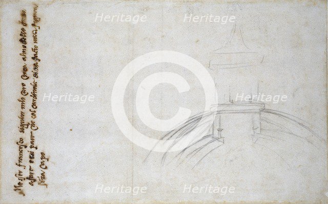 Sketch showing the Join of the Lantern and Cupola, and other Studies for St Peter's, c1490-1560. Artist: Michelangelo Buonarroti.