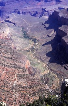 Aerial view of the Grand Canyon, Arizona, USA. Artist: Unknown