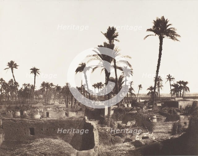 Abâziz, Intérieure d'un Village Arabe, 1851-52. Creator: Félix Teynard.