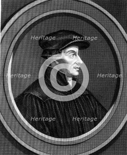 Ulrich Zwingli, Swiss Reformation divine, c1530 (1851). Artist: Unknown