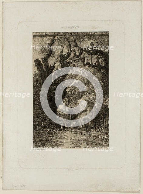 Death and the Young Mother, from Revue Fantaisiste, 1861. Creator: Rodolphe Bresdin.