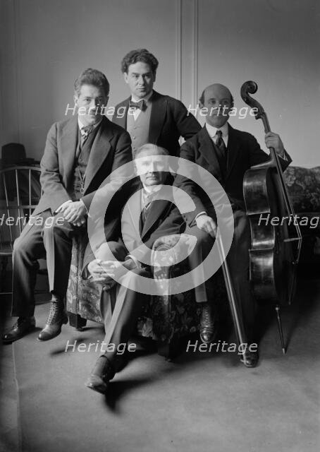 Fritz Kreisler, Harold Bauer, Walter Damrosch, Pablo Casals, 1917. Creator: Bain News Service.