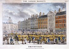 Smithfield Market, West Smithfield, London, c1825.  Artist: Anon