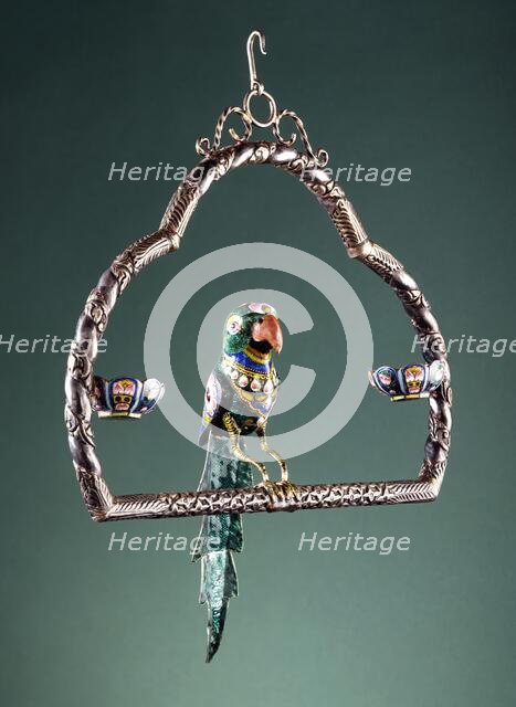 Parrot on a Swing, Late 19th century. Creator: Unknown.