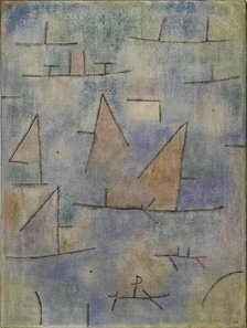 Port with sailboats (Hafen mit Segelschiffen), 1937. Creator: Klee, Paul (1879-1940).