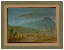 A Crow Village and the Salmon River Mountains, 1855/1869. Creator: George Catlin.
