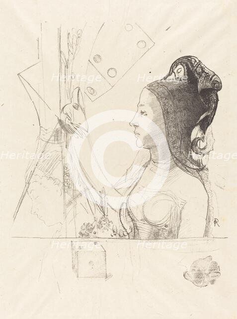 Femme de Profil (Profile of a Woman), 1900. Creator: Odilon Redon.