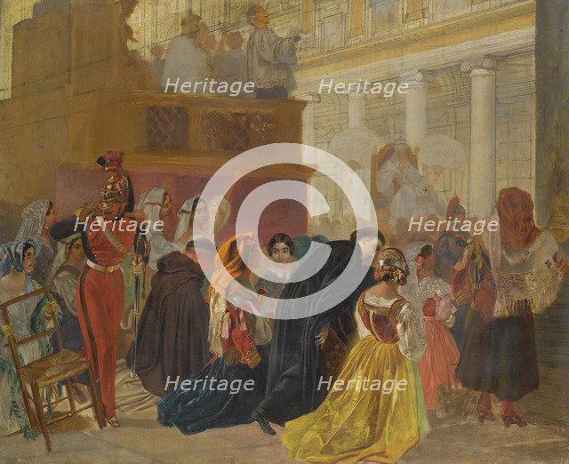 The return of Pope Pius IX to Rome, 1849. Artist: Briullov, Karl Pavlovich (1799-1852)