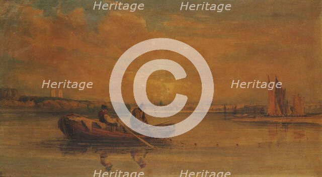 London from the Thames above Westminster, 1810. Creator: David Cox the Elder.