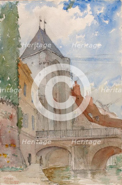 Bridge at Moret, France, 1928. Creator: Cass Gilbert.