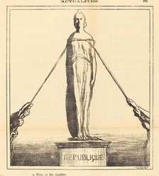 Tirez, ça fait équilibre, 1871. Creator: Honore Daumier.