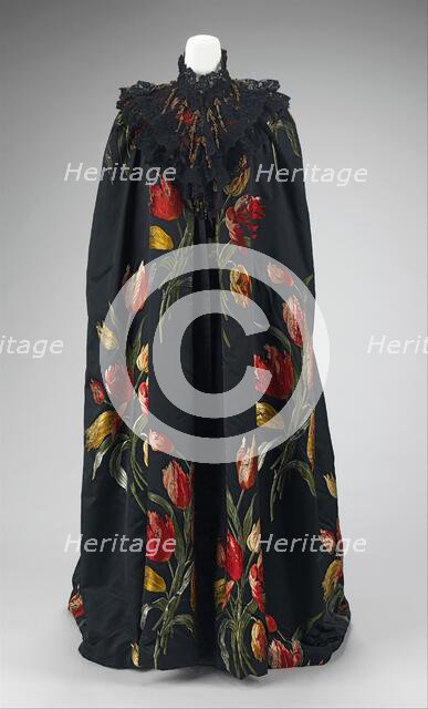 Evening cloak - Tulipes Hollandaises (textile), French, 1889. Creators: House of Worth, Charles Frederick Worth.