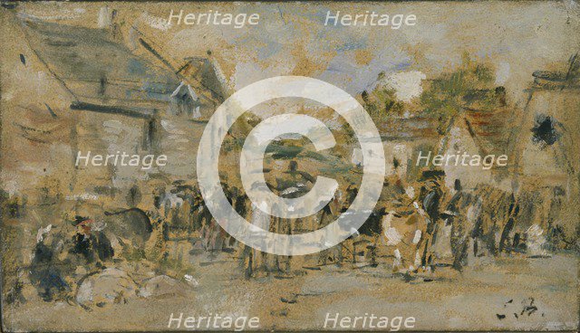 'Village Market', 1844-1898. Artist: Eugene Louis Boudin.