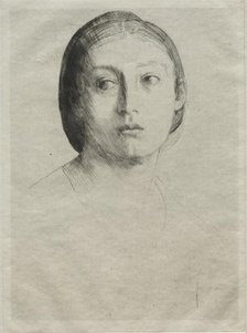 Head of a Young Girl. Creator: Alphonse Legros (French, 1837-1911).