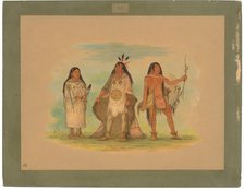 Three Minatarree Indians, 1861. Creator: George Catlin.