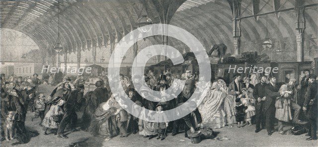 'The Railway Station', 1862, (1917). Artist: William Powell Frith.