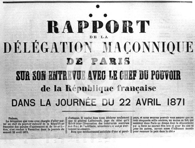Rapport de la Delagation Maconnique, from French Political posters of the Paris Commune Artist: Unknown