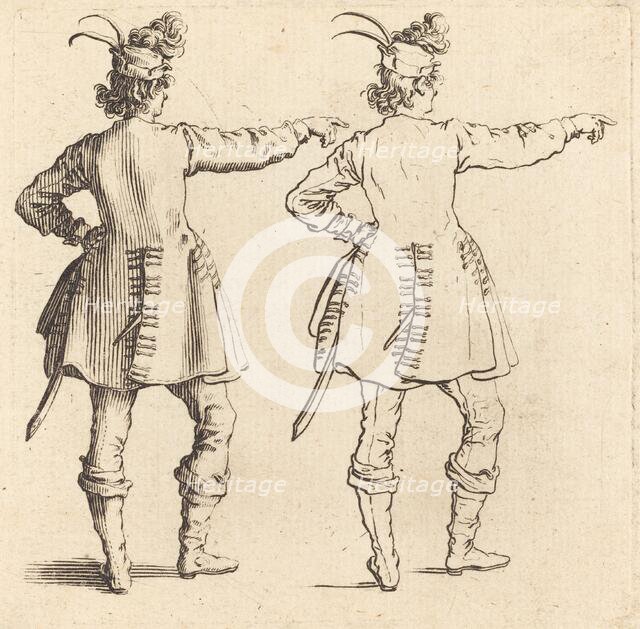 Officer with Feathers in Cap, Seen from Behind, 1617 and 1621. Creator: Jacques Callot.
