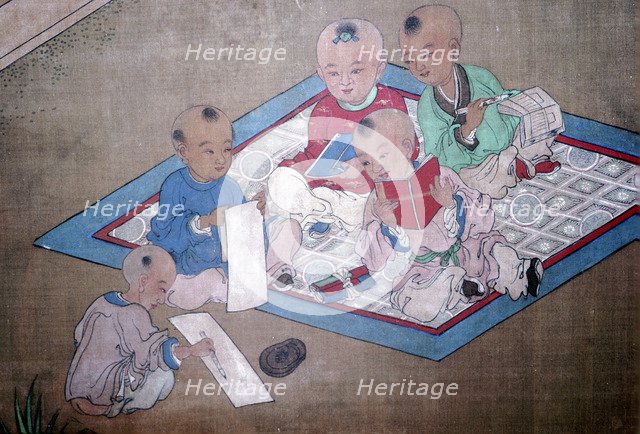 Children at play, Japanese painting, 18th century. Artist: Unknown
