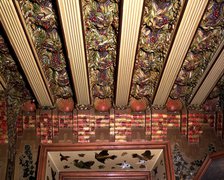 Detail of the roof of dining room of Vicens House, built between 1883 and 1885, designed by Anton…