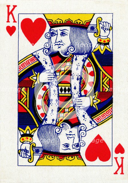 King of Hearts from a deck of Goodall & Son Ltd. playing cards, c1940. Artist: Unknown.