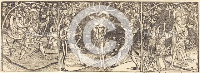 Saints Christopher, Sebastian, and Roche, c. 1495. Creator: Unknown.
