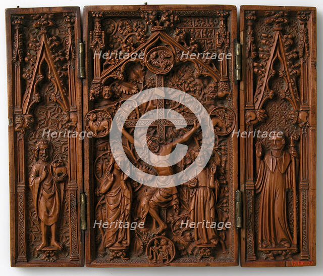 Crucifixion Triptych, German, 15th century. Creator: Unknown.