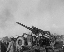 British Soldiers Firing Artillery, 1944. Creator: British Pathe Ltd.