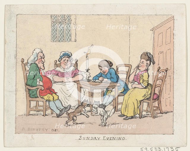 Sunday Evening, 1770-1780., 1770-1780. Creator: Thomas Rowlandson.