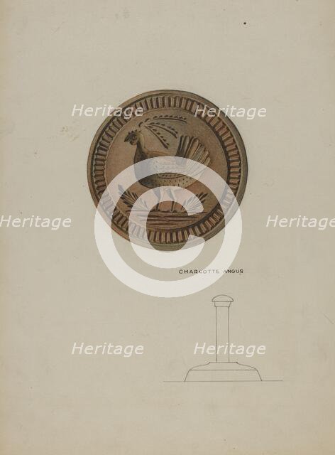 Pa. German Butter Mold, c. 1938. Creator: Charlotte Angus.