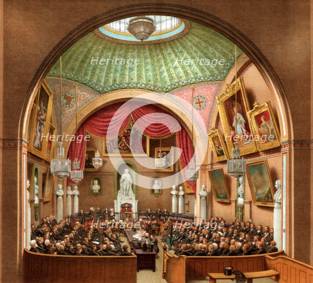 Council Chamber, Guildhall, City of London, 1886.Artist: William Griggs