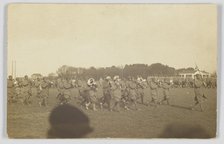 Photographic postcard of a military marching band, ca. 1917. Creator: Unknown.