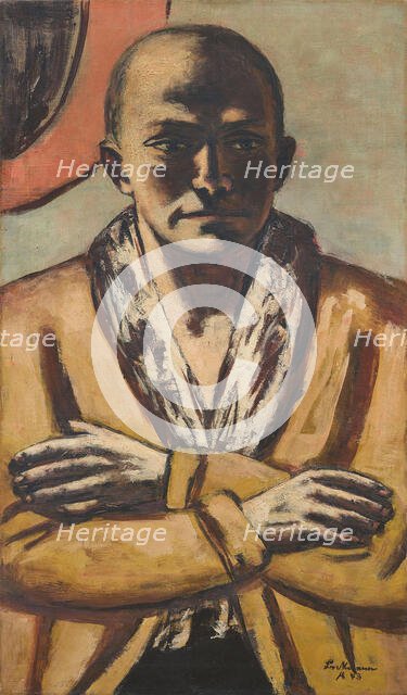 Self-portrait yellow-pink, 1943. Creator: Beckmann, Max (1884-1950).