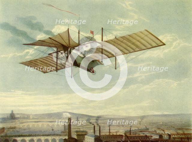 'Imaginary Flight of Henson's "Ariel"', 1843, (1944).  Creator: Day & Haghe.