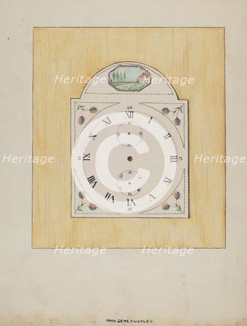Clock Face, c. 1936. Creator: Ann Gene Buckley.