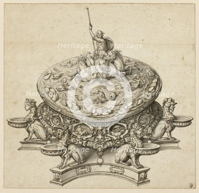 Design for a Saltcellar, 17th century. Creator: possibly Hans Friedrich Schorer German, born 1585, active 1609-1649.