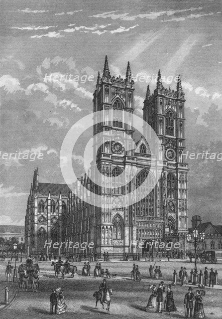 West front of Westminster Abbey, London, c1860 (1878). Artist: Unknown.
