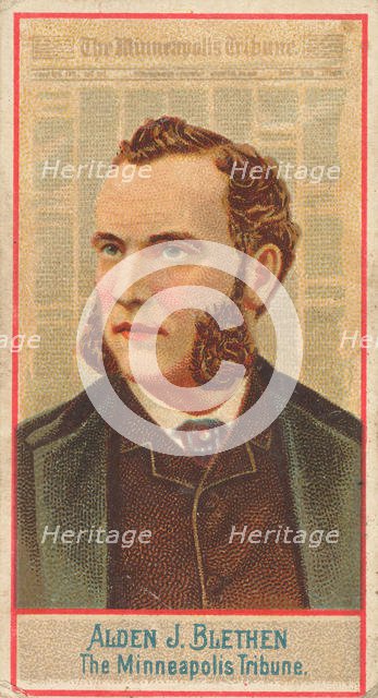 Alden J. Blethen, The Minneapolis Tribune, from the American Editors series (N1) for Allen..., 1887. Creator: Allen & Ginter.