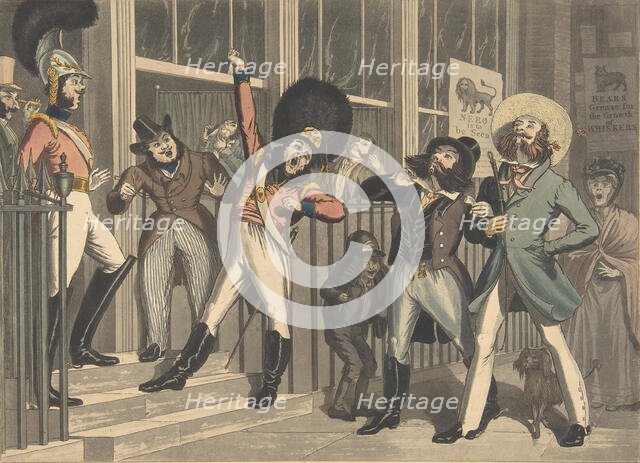 The Rival Whiskers, ca. 1824. Creators: George Hunt, Theodore Lane.