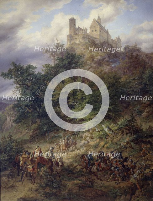 Landscape with knights (The Wartburg), 1836.