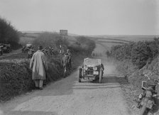 MG J2 of JWS Utley competing in the MCC Lands End Trial, Beggars Roost, Exmoor, 1933. Artist: Bill Brunell.