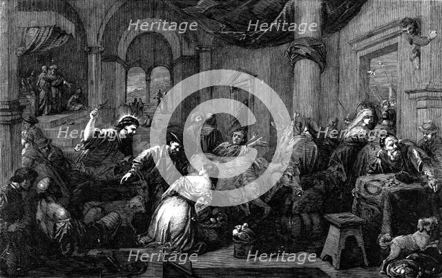 New Pictures in the National Gallery - "Christ Driving the Money-Changers out of the Temple" - paint Creator: Unknown.